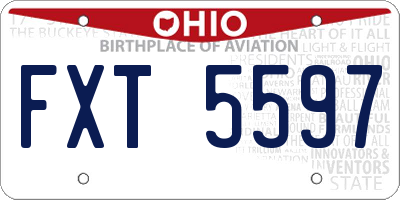 OH license plate FXT5597
