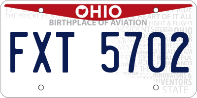 OH license plate FXT5702