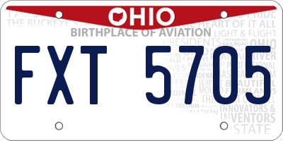 OH license plate FXT5705