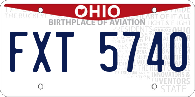 OH license plate FXT5740