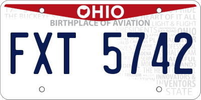 OH license plate FXT5742