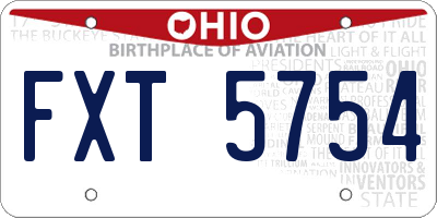 OH license plate FXT5754