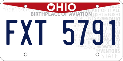 OH license plate FXT5791