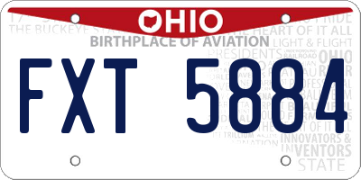 OH license plate FXT5884