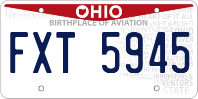 OH license plate FXT5945