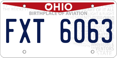 OH license plate FXT6063