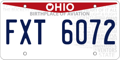 OH license plate FXT6072