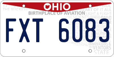 OH license plate FXT6083