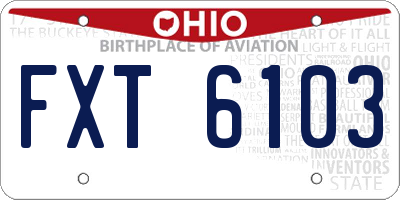 OH license plate FXT6103