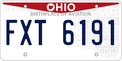 OH license plate FXT6191