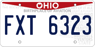 OH license plate FXT6323