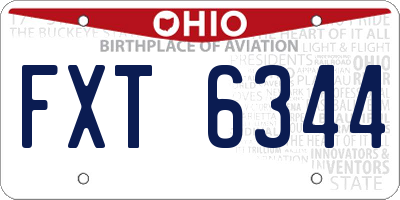 OH license plate FXT6344