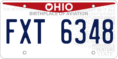 OH license plate FXT6348