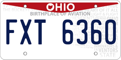 OH license plate FXT6360