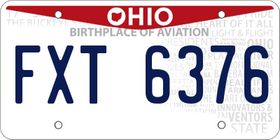 OH license plate FXT6376