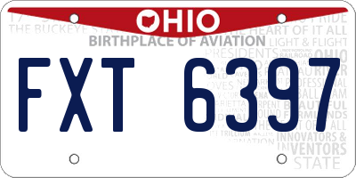 OH license plate FXT6397