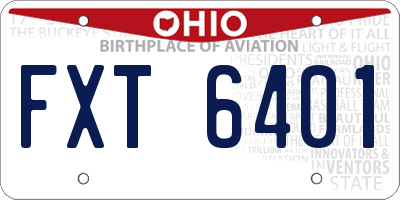 OH license plate FXT6401