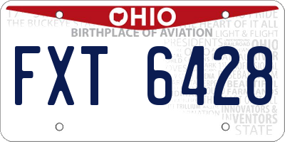 OH license plate FXT6428