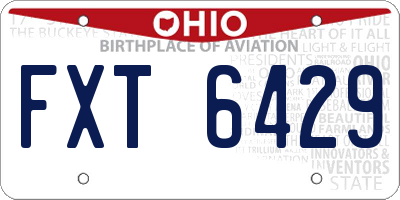 OH license plate FXT6429