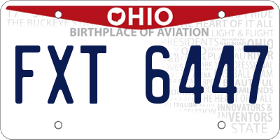 OH license plate FXT6447