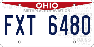 OH license plate FXT6480
