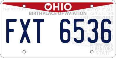 OH license plate FXT6536