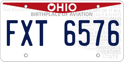 OH license plate FXT6576