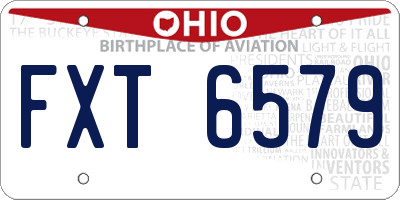 OH license plate FXT6579