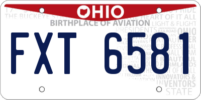 OH license plate FXT6581