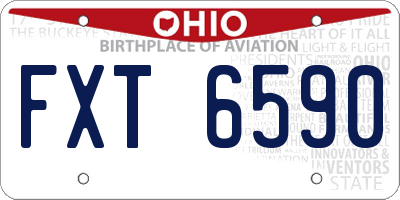 OH license plate FXT6590