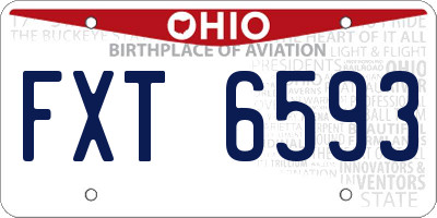OH license plate FXT6593