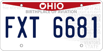 OH license plate FXT6681