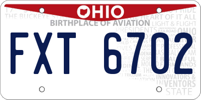 OH license plate FXT6702