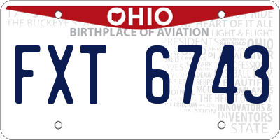 OH license plate FXT6743