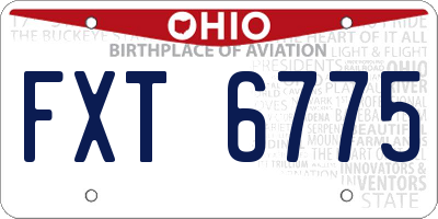 OH license plate FXT6775