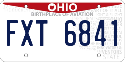 OH license plate FXT6841