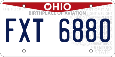 OH license plate FXT6880