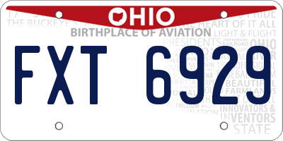 OH license plate FXT6929