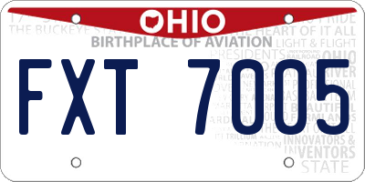 OH license plate FXT7005