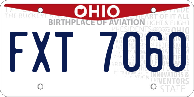 OH license plate FXT7060