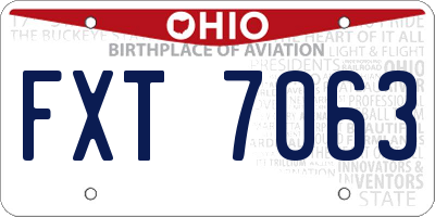OH license plate FXT7063