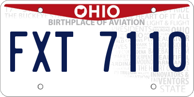 OH license plate FXT7110
