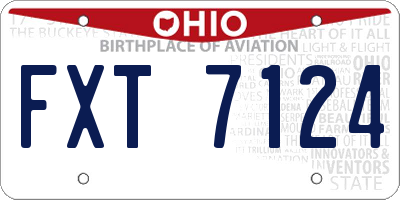 OH license plate FXT7124