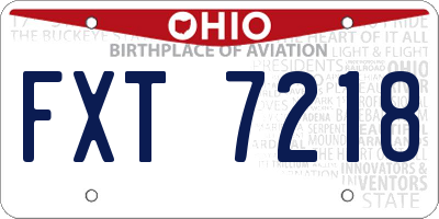 OH license plate FXT7218