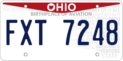 OH license plate FXT7248