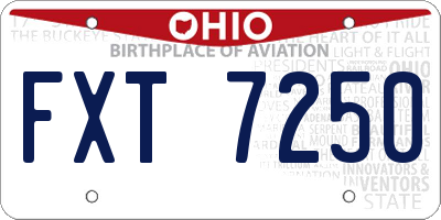 OH license plate FXT7250