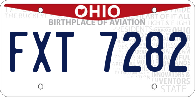 OH license plate FXT7282
