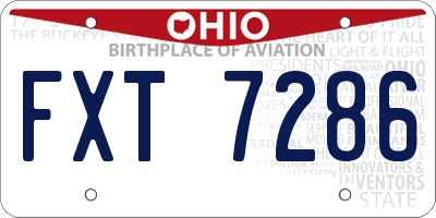 OH license plate FXT7286