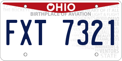 OH license plate FXT7321