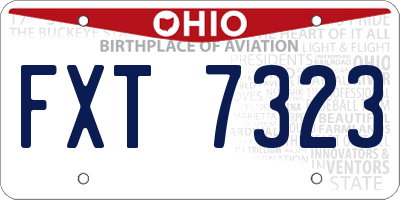 OH license plate FXT7323